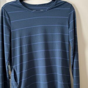 Mountain Hardwear Blue Striped Long Sleeve Tee